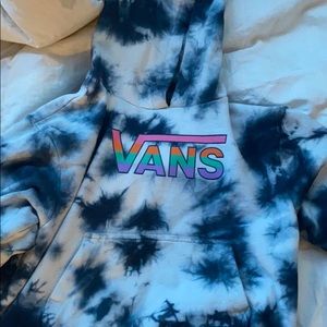 Vans tye dye blue cropped hoodie